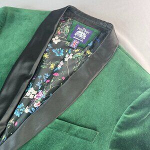 SAVILE ROW CO Emerald Shawl Collar One Button Velvet Suit Dalston Classic 40R